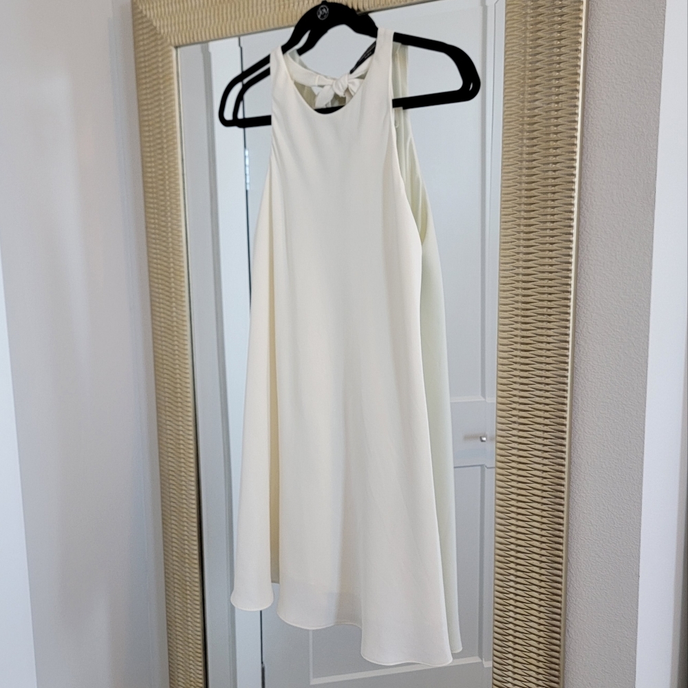 Zara trafaluc off white mini dress